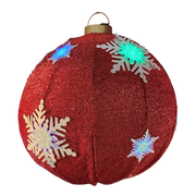 Lighted Collapsible Ball Ornament- 30 Inches in Diameter - Red