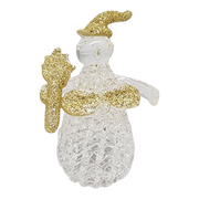 Golden Glitter Glass Snowman Figurine