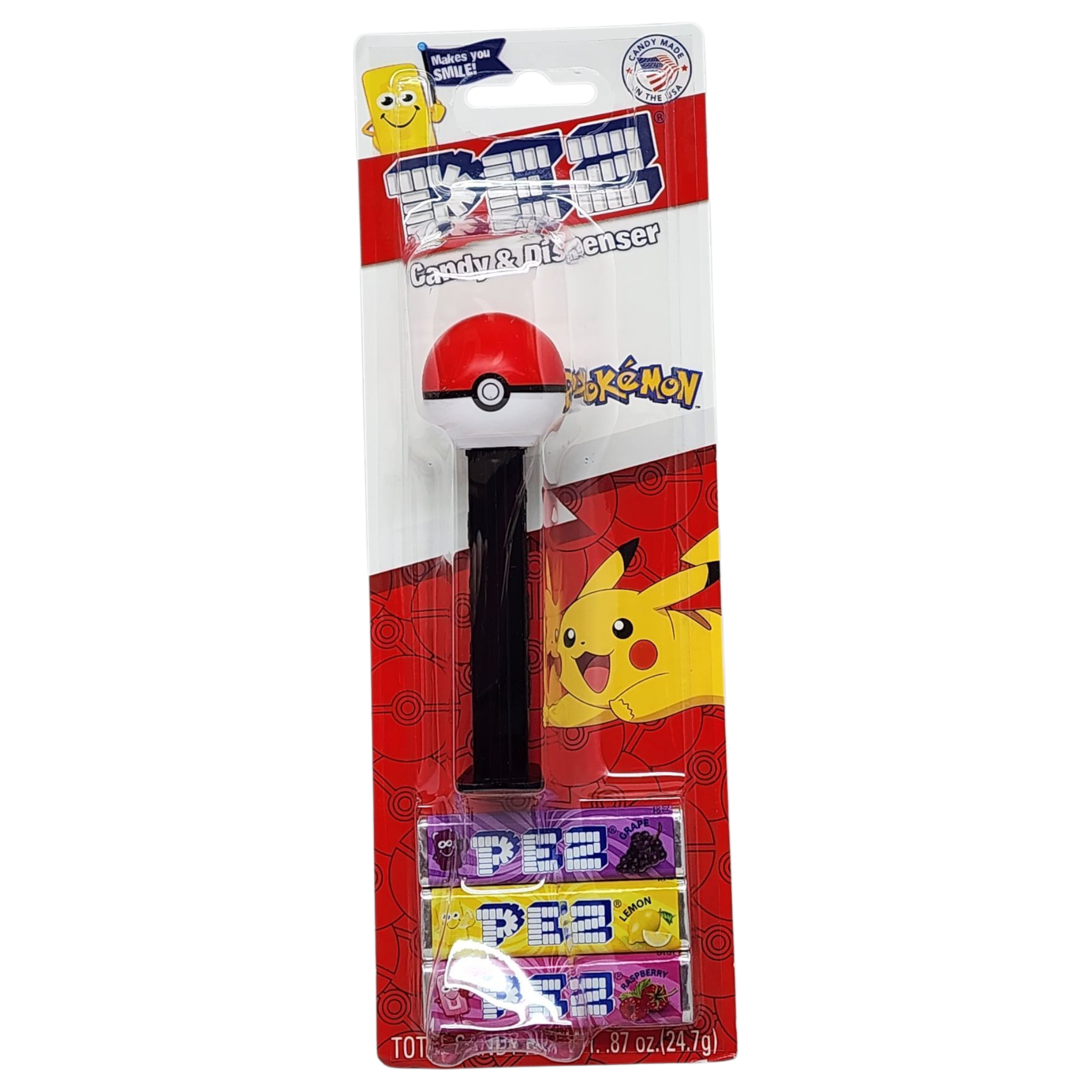 Pez Pokemon Dispenser with 3 Candy Rolls - Pokeball