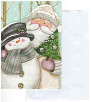 Santa & Snowman's Merry Moment Country Christmas Card