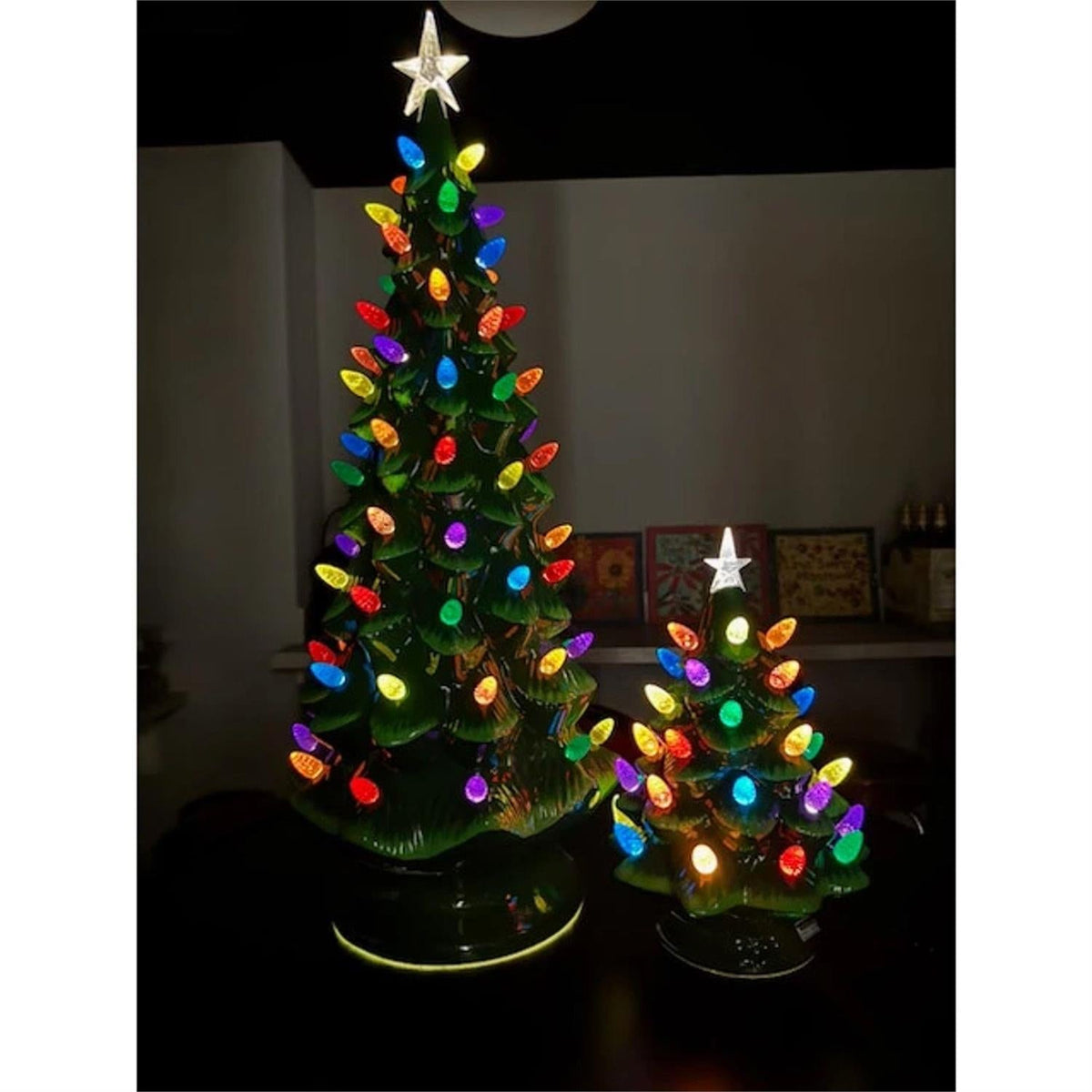 Lighted Ceramic Christmas Tree - 13 inch