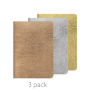 Soft Cover Notebook 3 Pack - Silver and Gold