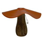 Metal and Mango Wood Mushroom  - Burnt Orange