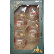 Krebs Value Glass Ornament 4 pack - Cardinals on Snowy Braches