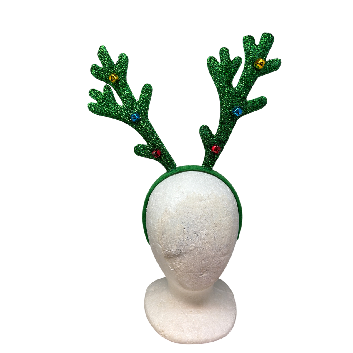 Green Glitzy Antler with Bells