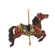 Resin Carousel Ornament - Brown Jumping Horse
