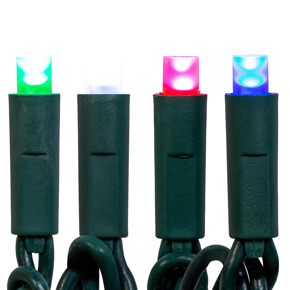 100-Light 5mm Multi-Color Frost LED Green Wire Light Set