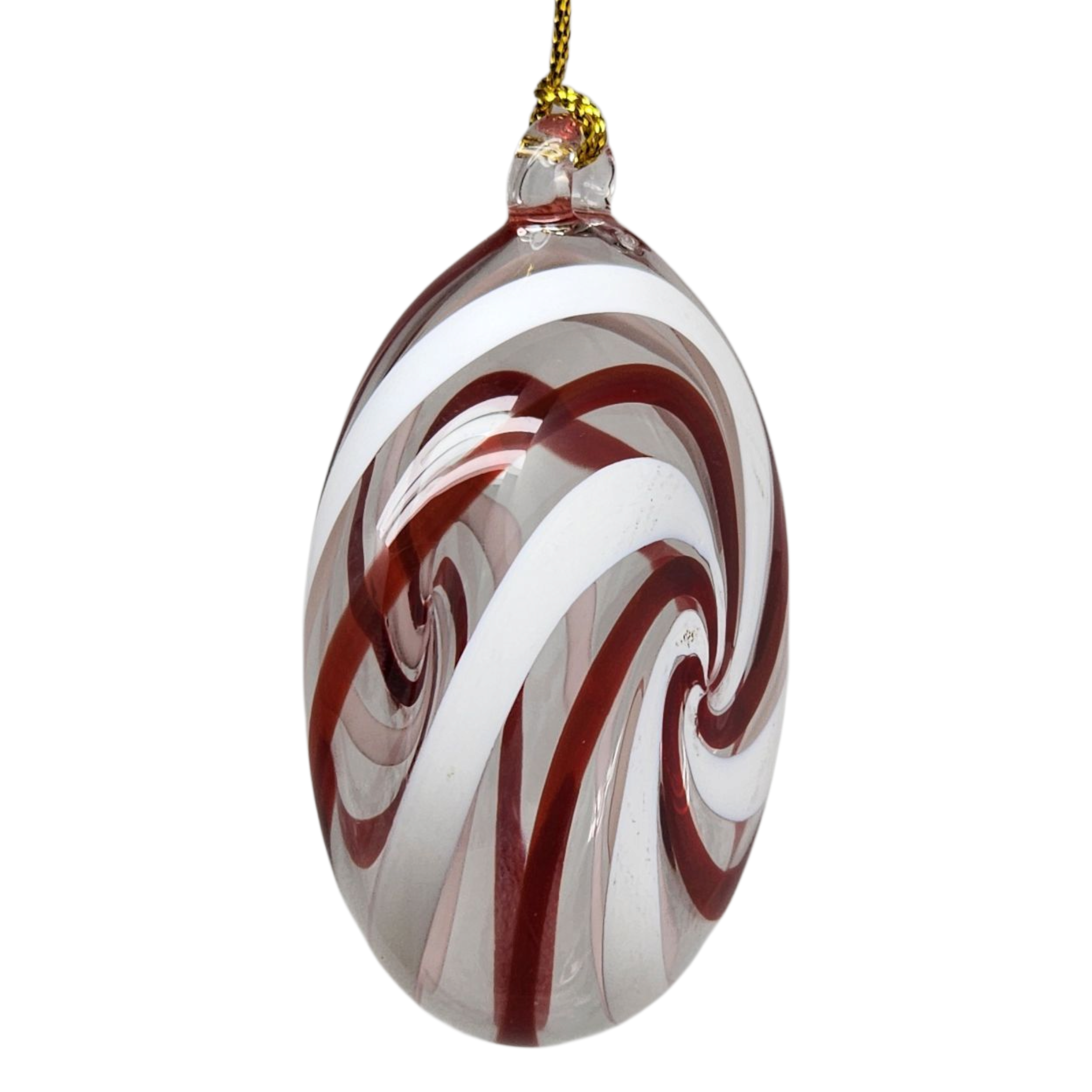 Peppermint Swirl Egyptian Glass Disc Ornament