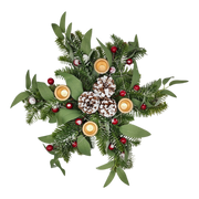 Lighted Candle Wreath - 18 Inch
