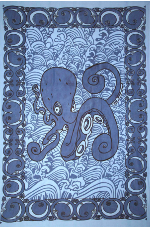 Tapestry Twin Size Octopus Blue by Homeportonline