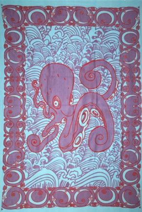Tapestry Single Size Octopus Purple by Homeportonline