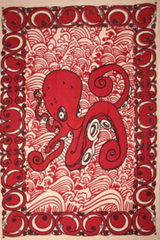 Tapestry Single Size Octopus Red by Homeportonline