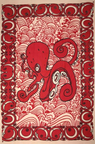 Tapestry Twin Size Octopus Red by Homeportonline