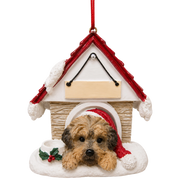 Ceramic Doghouse Ornament - Yorkipoo