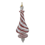 Peppermint Striped Cone Glass Ornament