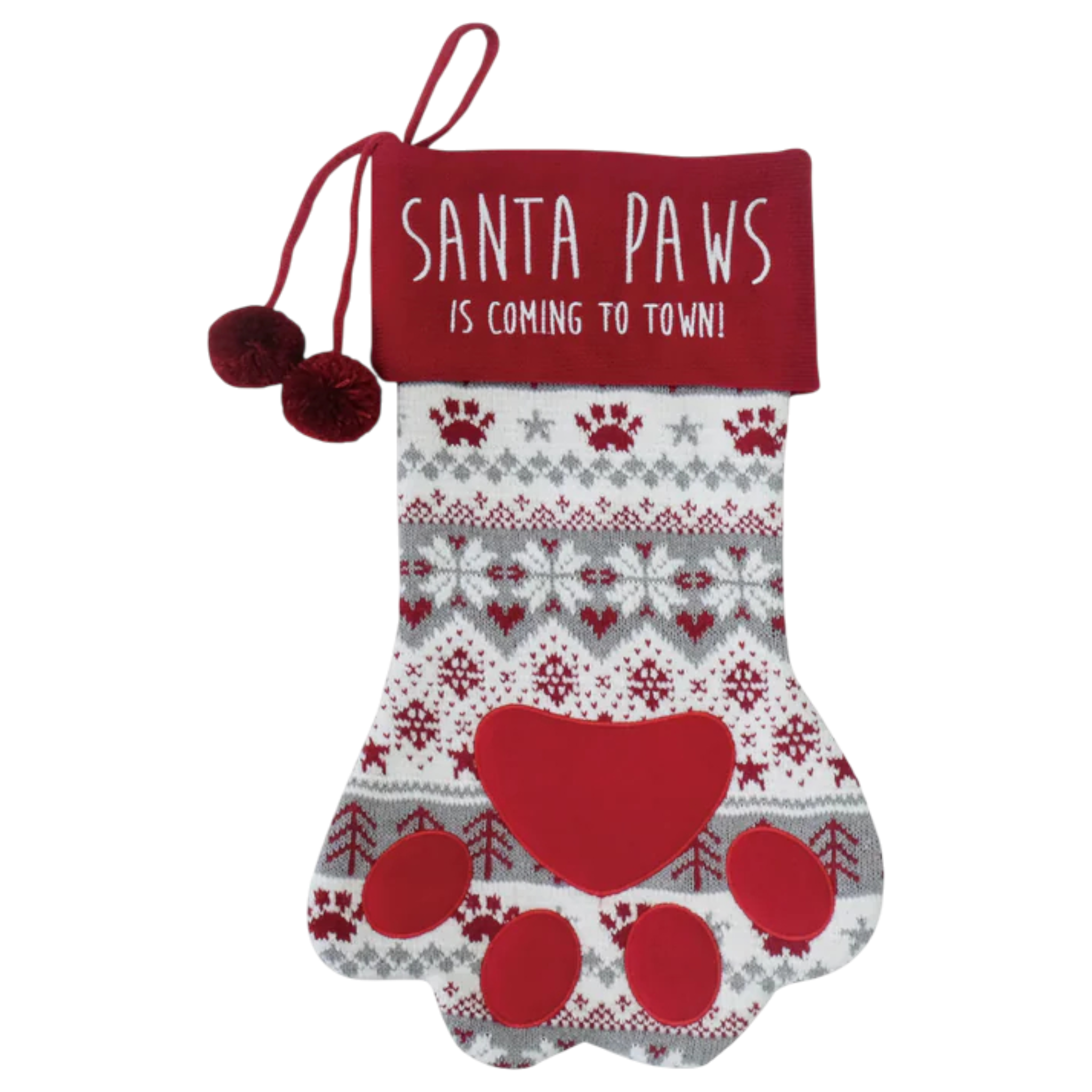 Cat's Paw Stocking - Embroidered -