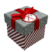 Gift Box Cube for Gift Cards - 3" x 3" - Candy Cane Stripe