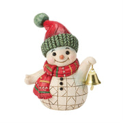Snowman Holding Bell Mini Figurine