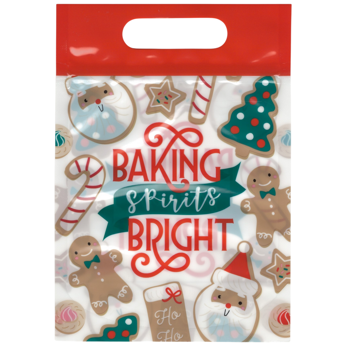 Resealable Treat Bags – Spirits Bright Design with Zipper (Set of 12)
