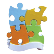 Puzzle Piece Ornament - Family of 4