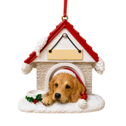 Ceramic Doghouse Ornament - Golden Retriever