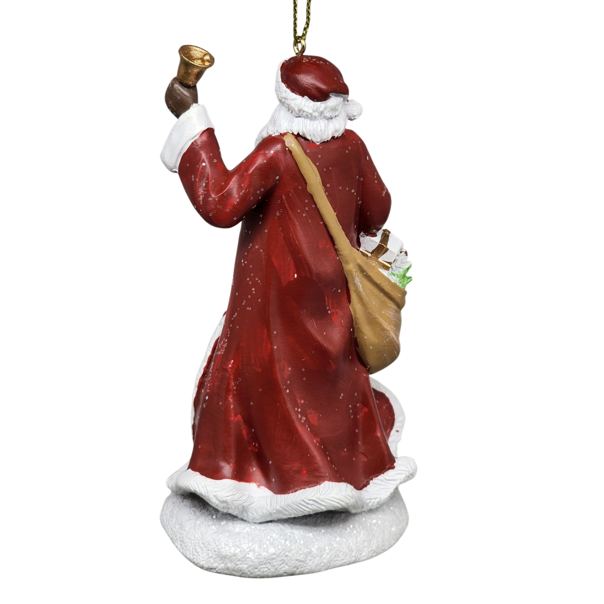 Berry Vine Santa with Bell Ornament