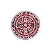 Red Medallion Round Printed Trivet