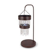 Acrylic Beaded Metal Table Top Solar Lighted Chandelier