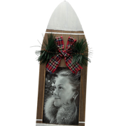 Wood Tabletop Ski Shaped 4X6 Photo Frame - White