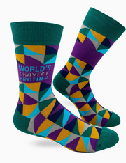 Fabdaz - World's Okayest Brother Men's Novelty Crew Socks by SidePony Boutique