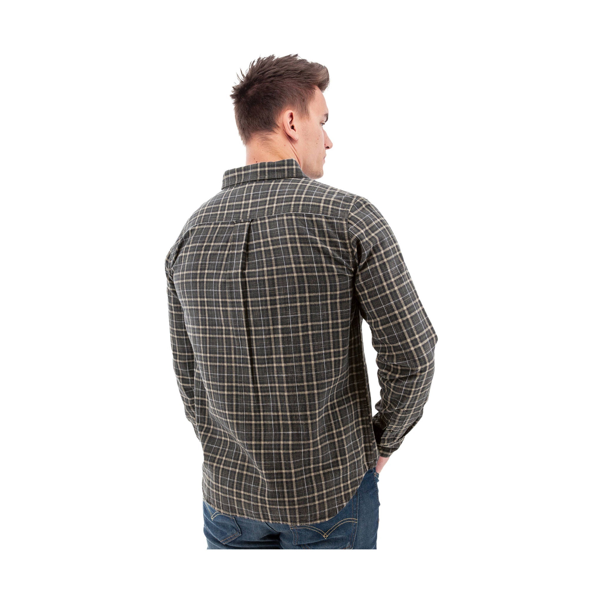 Old Ranch Men's Chase Organic Hidden Button Down Shirt - Brown by Lenny's Shoe & Apparel