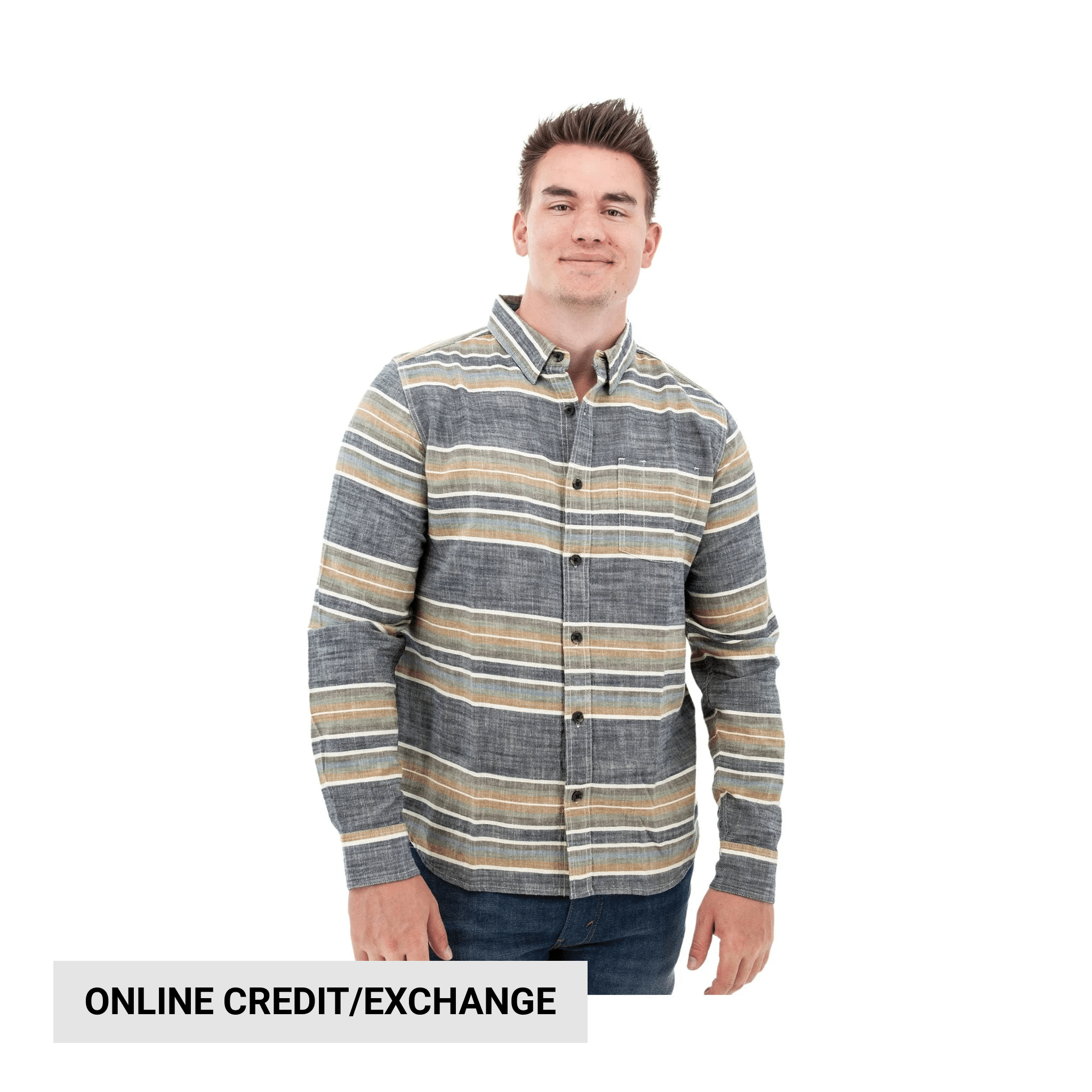 Old Ranch Men's Chase Organic Hidden Button Down Shirt - Dress Blue by Lenny's Shoe & Apparel