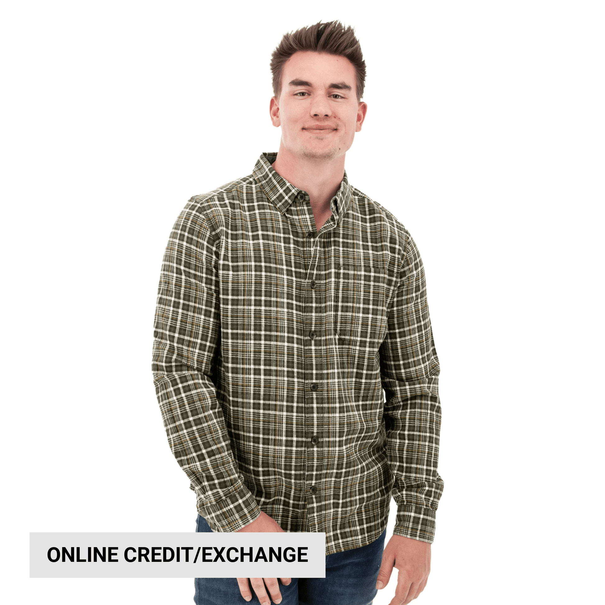 Old Ranch Men's Chase Organic Hidden Button Down Shirt - Olive by Lenny's Shoe & Apparel