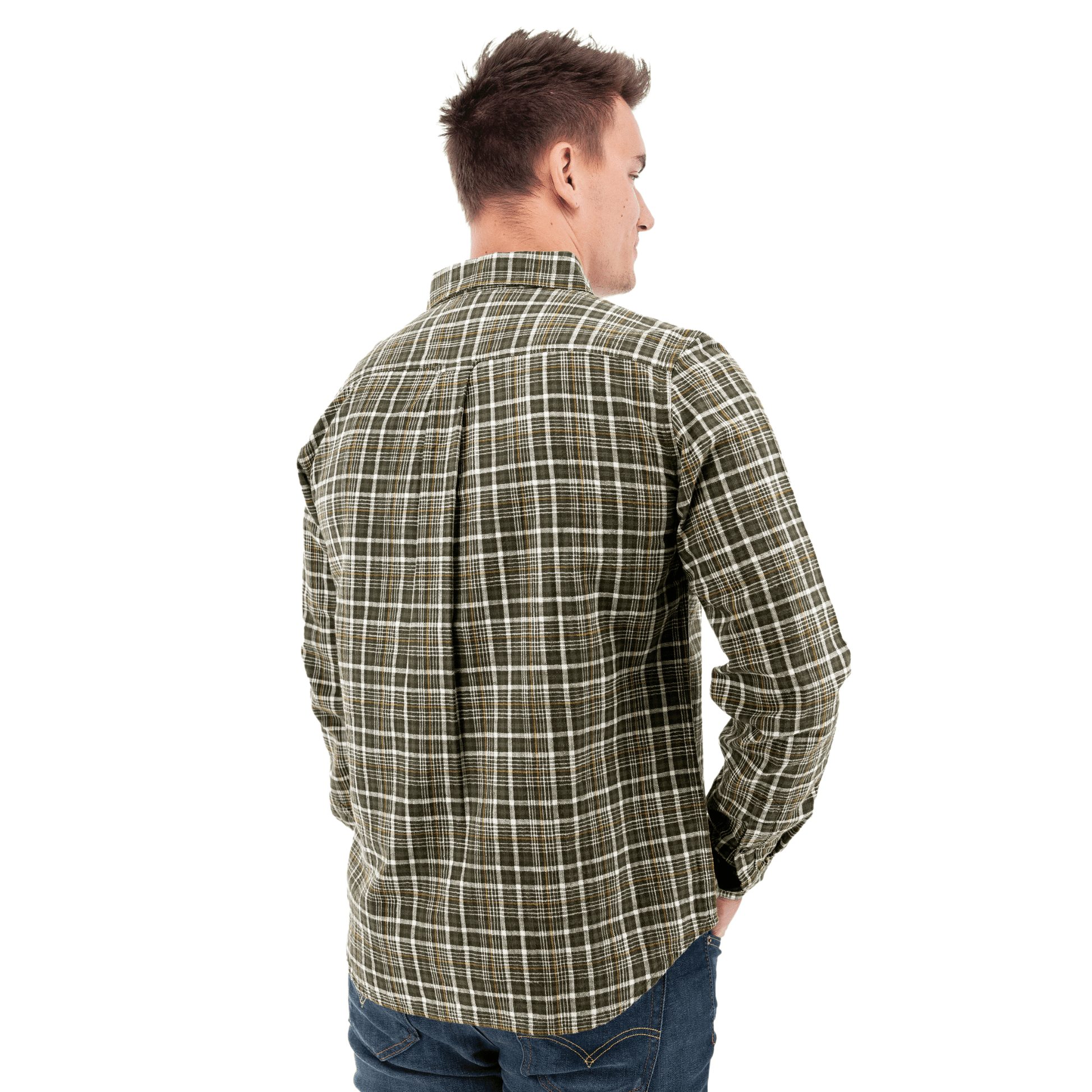 Old Ranch Men's Chase Organic Hidden Button Down Shirt - Olive by Lenny's Shoe & Apparel