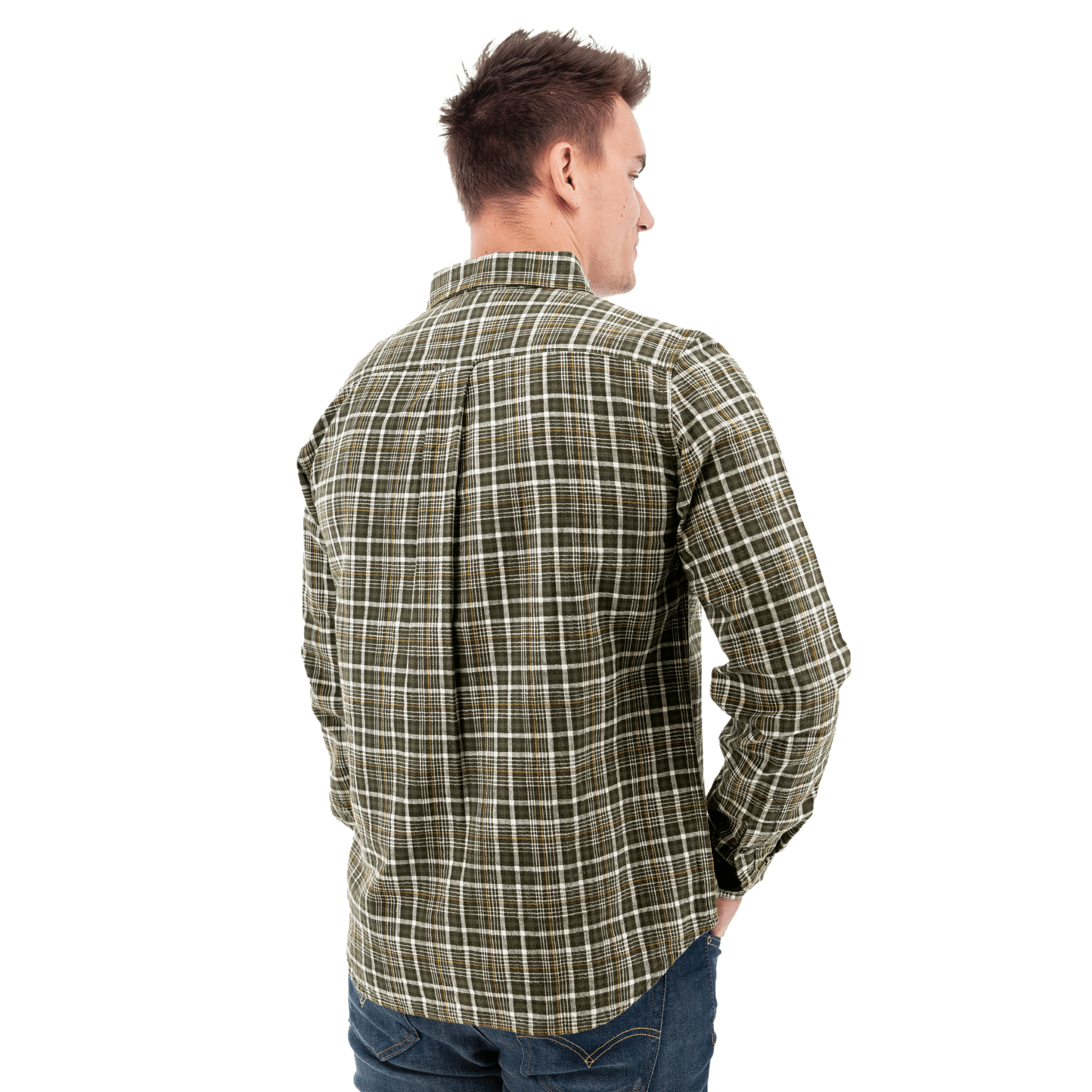 Old Ranch Men's Chase Organic Hidden Button Down Shirt - Olive by Lenny's Shoe & Apparel