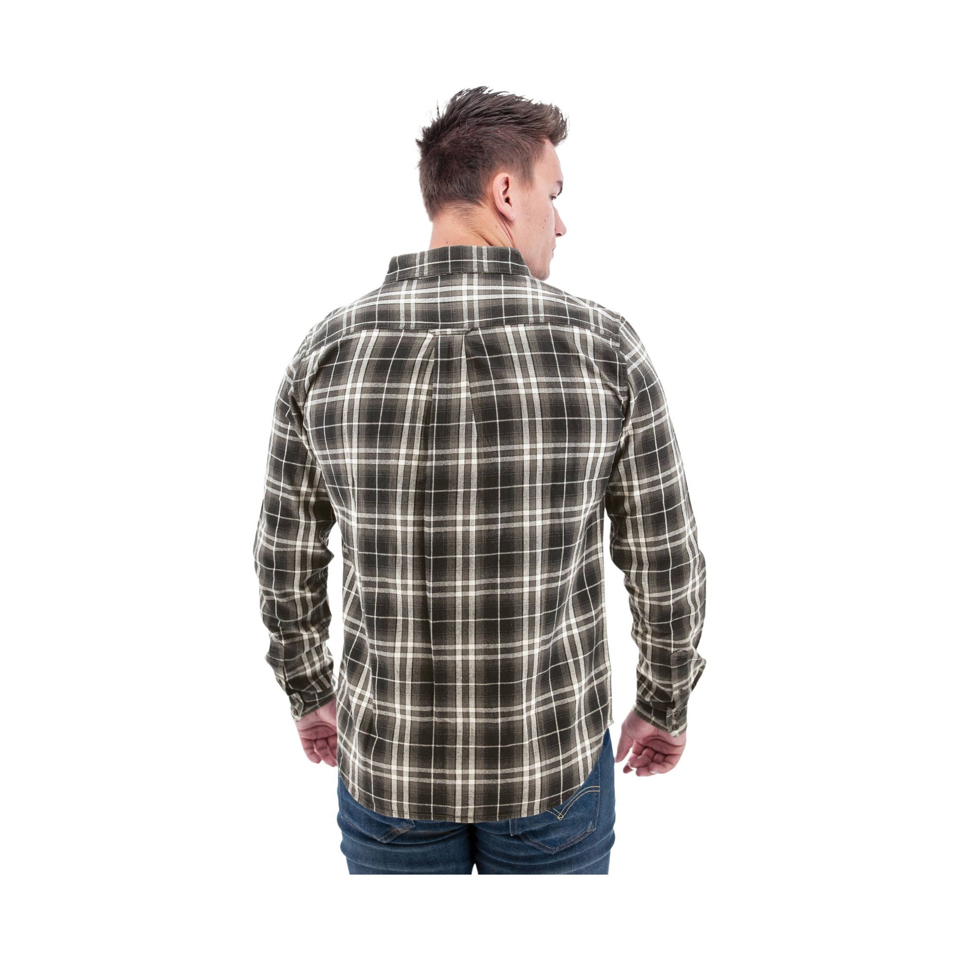 Old Ranch Men's Miles Organic Flannel Shirt - Dark Shadow by Lenny's Shoe & Apparel