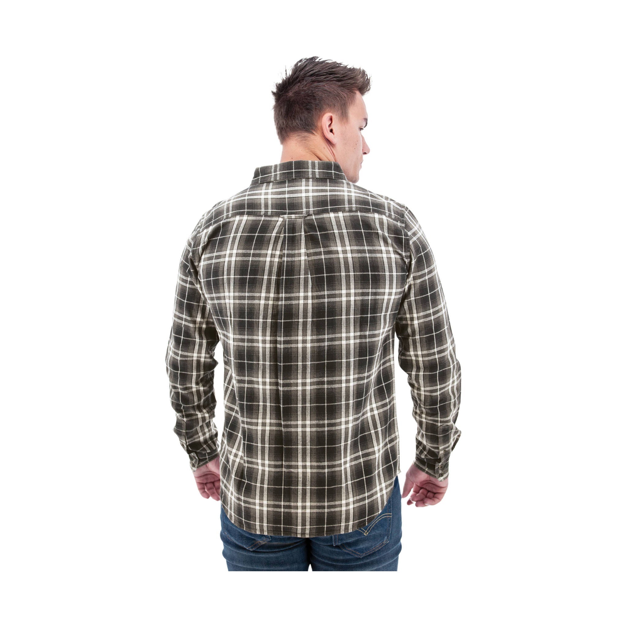 Old Ranch Men's Miles Organic Flannel Shirt - Dark Shadow by Lenny's Shoe & Apparel