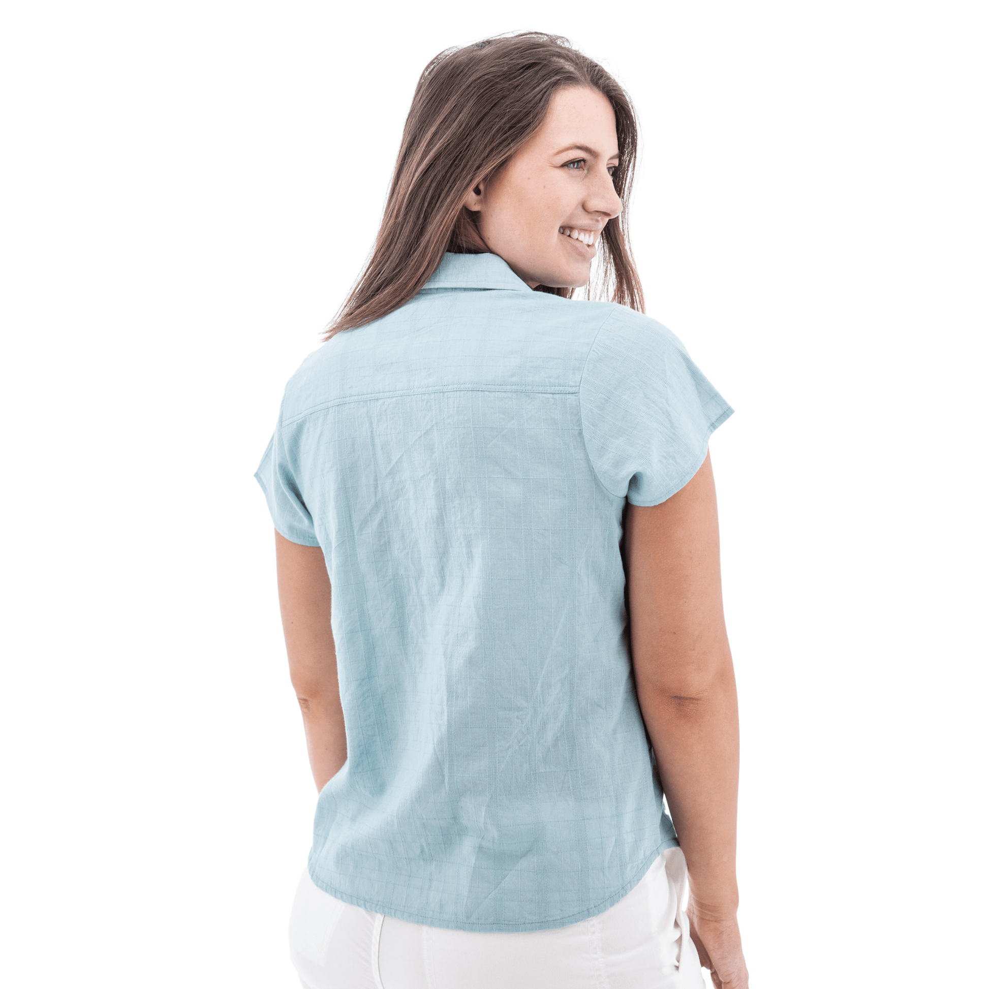 Old Ranch Women's Aubrey Organic Camp Shirt - Lt. Blue by Lenny's Shoe & Apparel