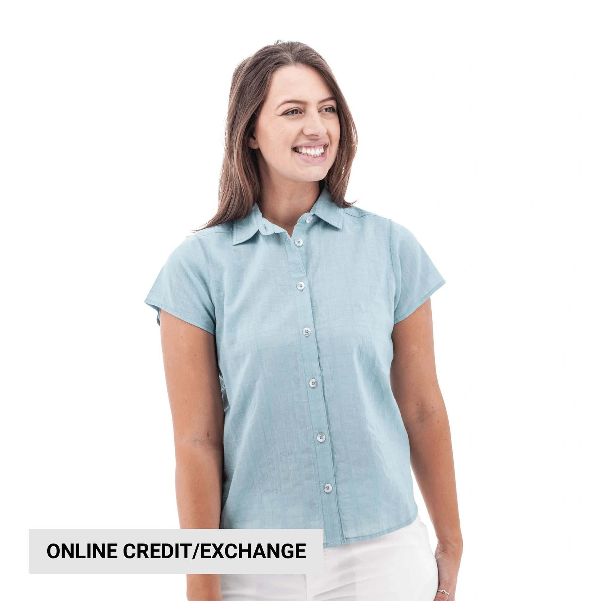 Old Ranch Women's Aubrey Organic Camp Shirt - Lt. Blue by Lenny's Shoe & Apparel