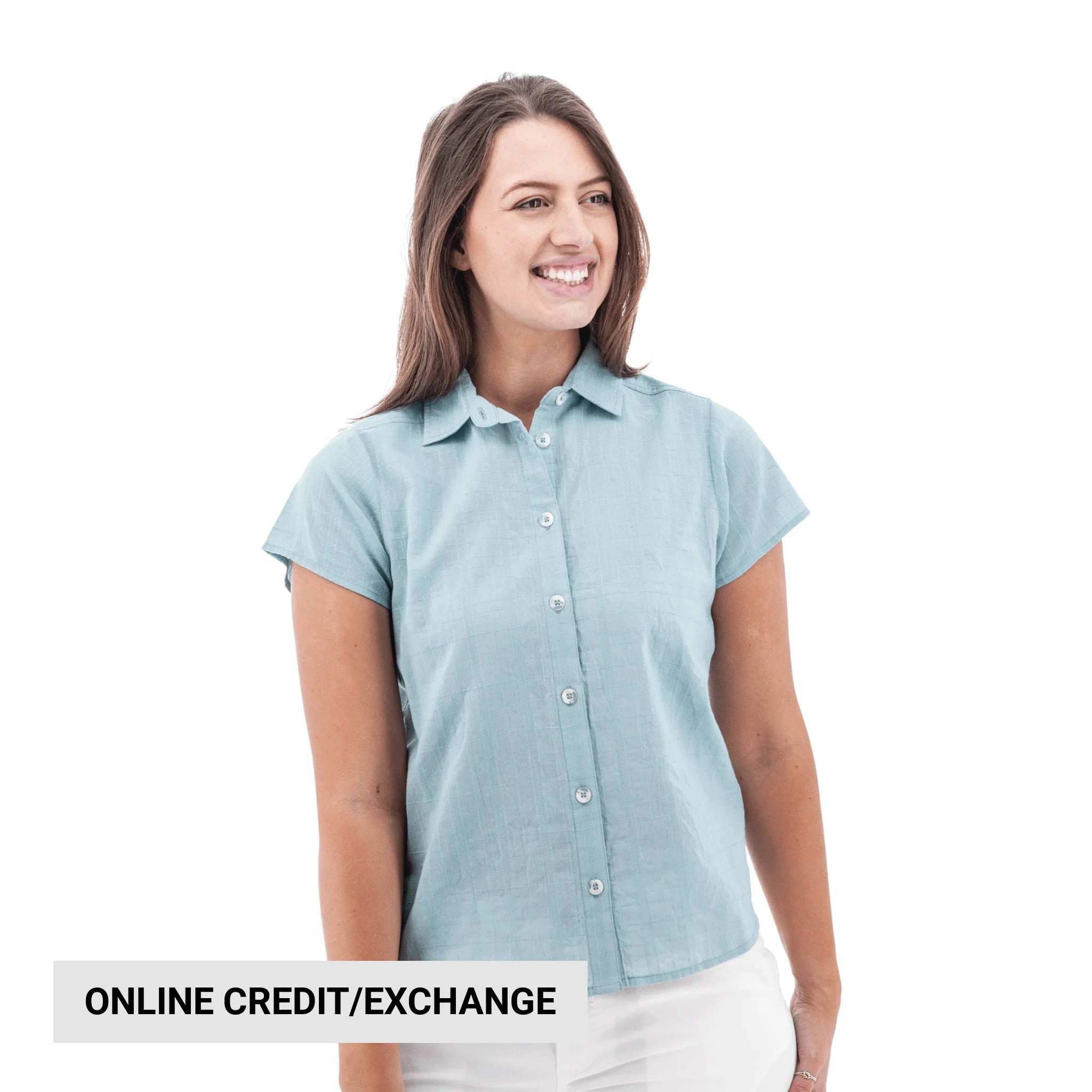 Old Ranch Women's Aubrey Organic Camp Shirt - Lt. Blue by Lenny's Shoe & Apparel