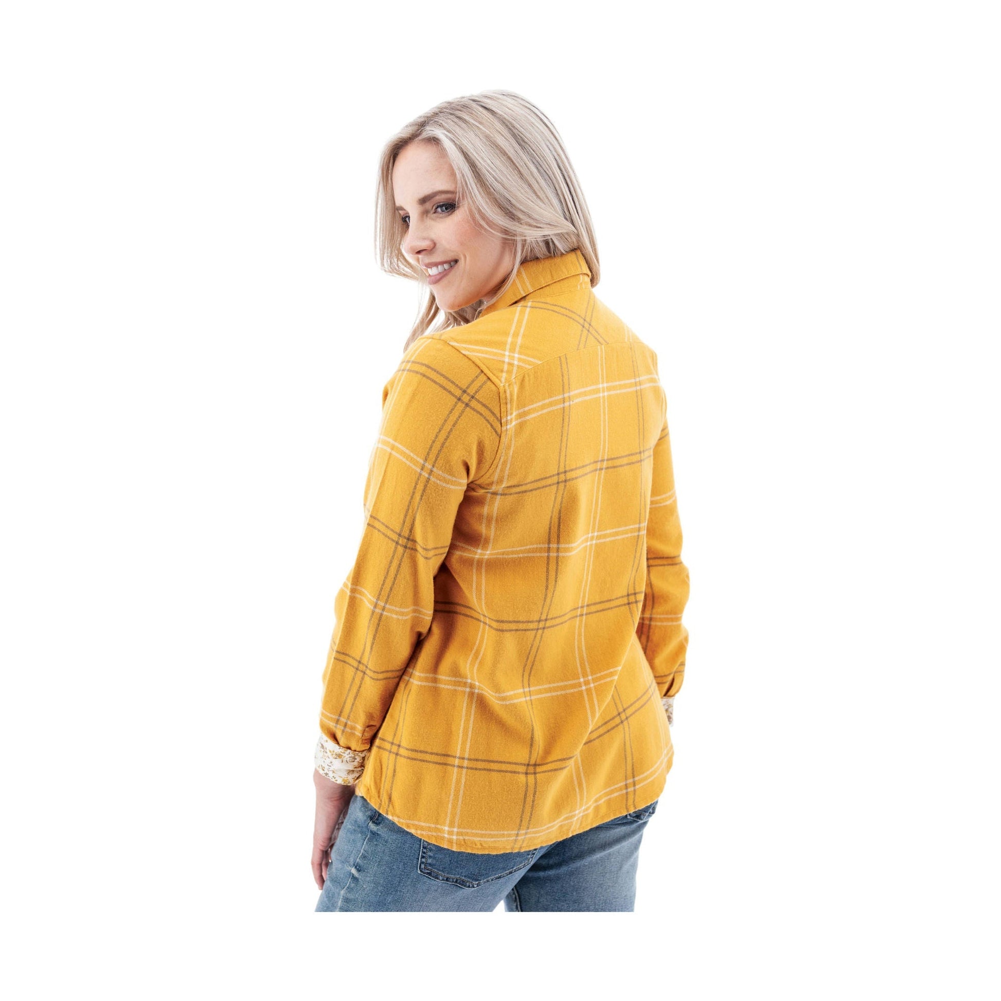 Old Ranch Women's Aveline Organic Flannel Shirt - Gold by Lenny's Shoe & Apparel