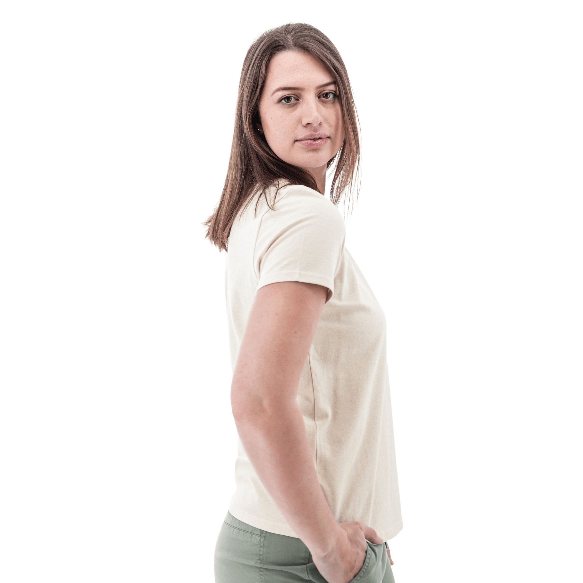 Old Ranch Women's Basis Organic Cotton Tee - Egret by Lenny's Shoe & Apparel