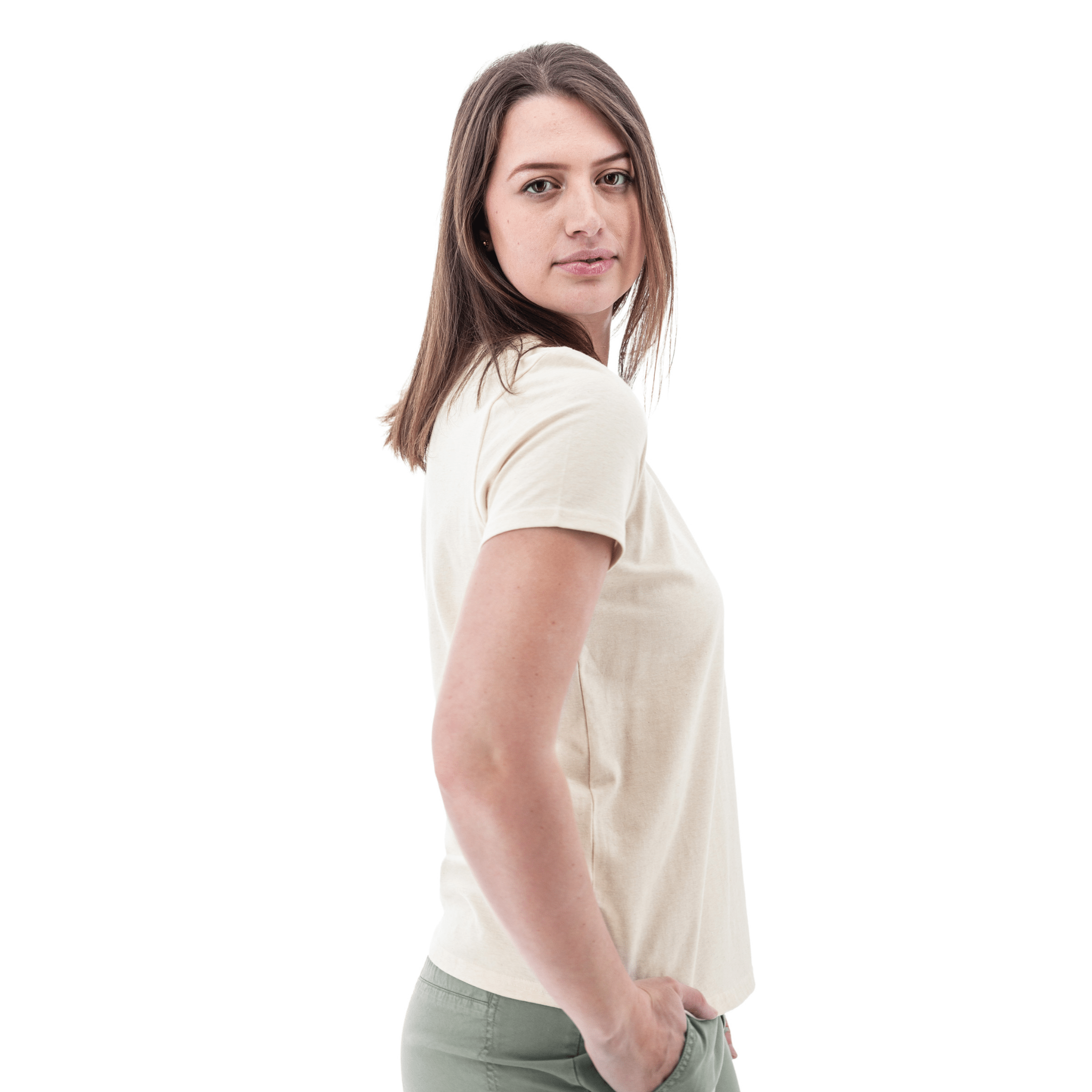 Old Ranch Women's Basis Organic Cotton Tee - Egret by Lenny's Shoe & Apparel