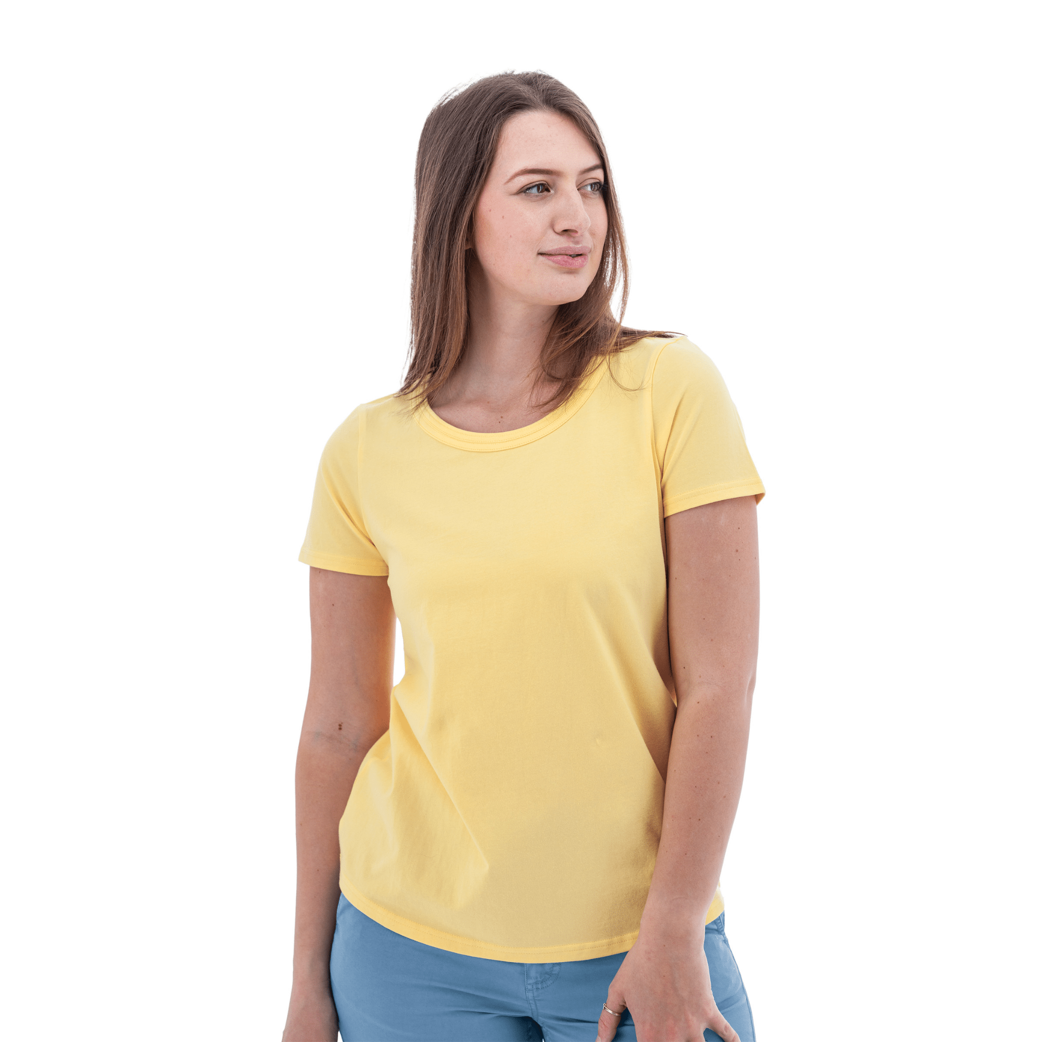 Old Ranch Women's Basis Organic Cotton Tee - Golden Haze by Lenny's Shoe & Apparel
