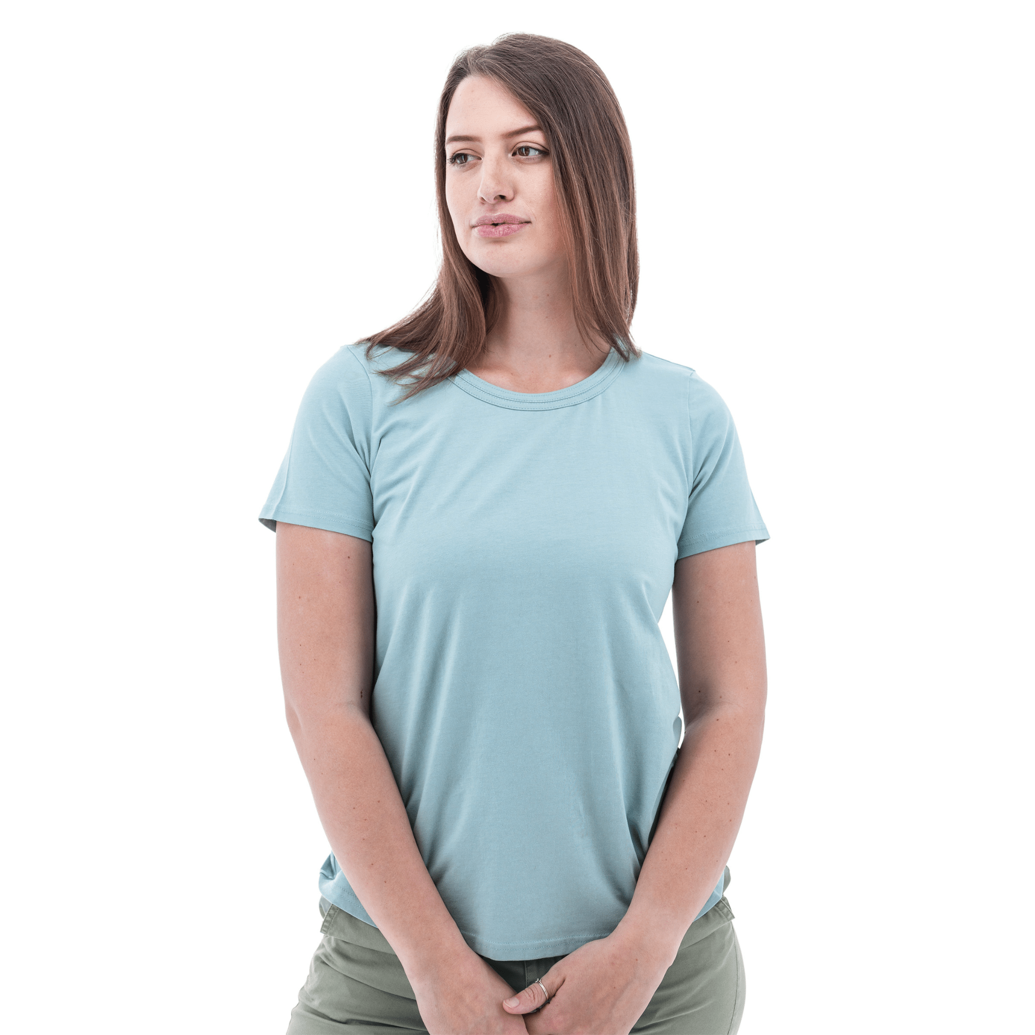Old Ranch Women's Basis Organic Cotton Tee - Tourmaline by Lenny's Shoe & Apparel