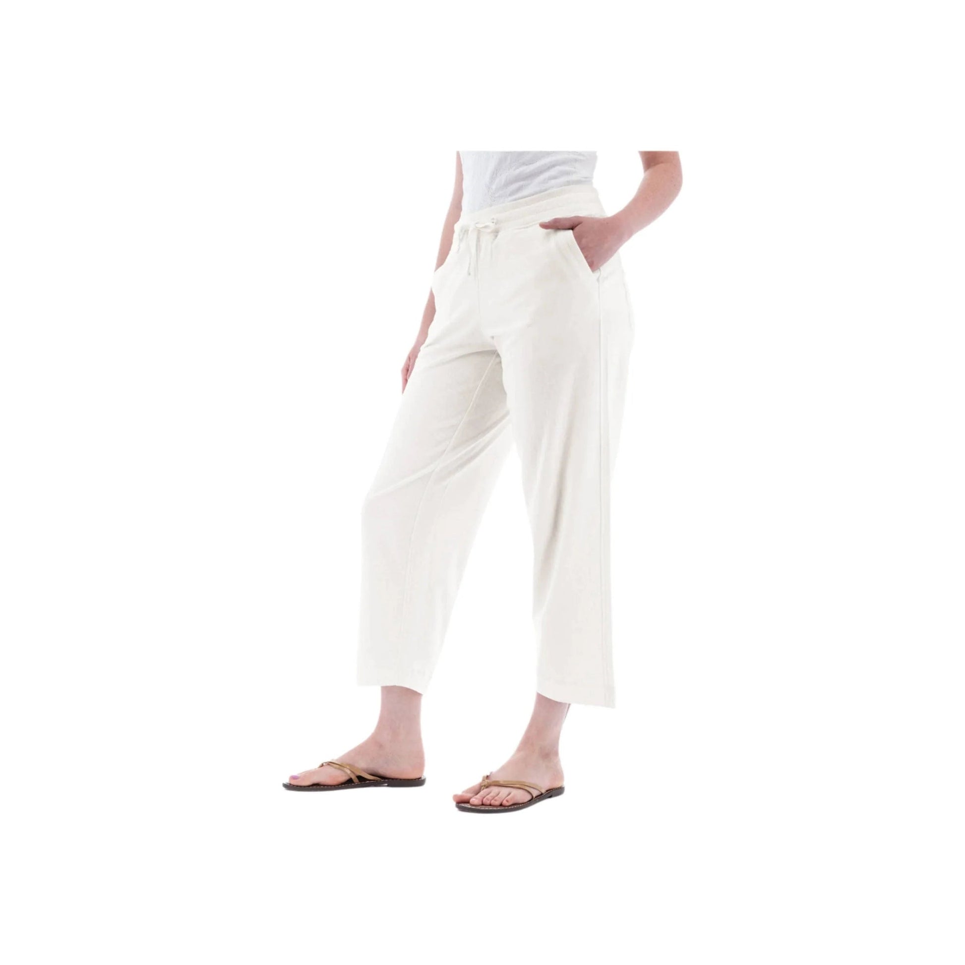 Old Ranch Women's Corina Recycled Crop Sweatpants - Egret by Lenny's Shoe & Apparel