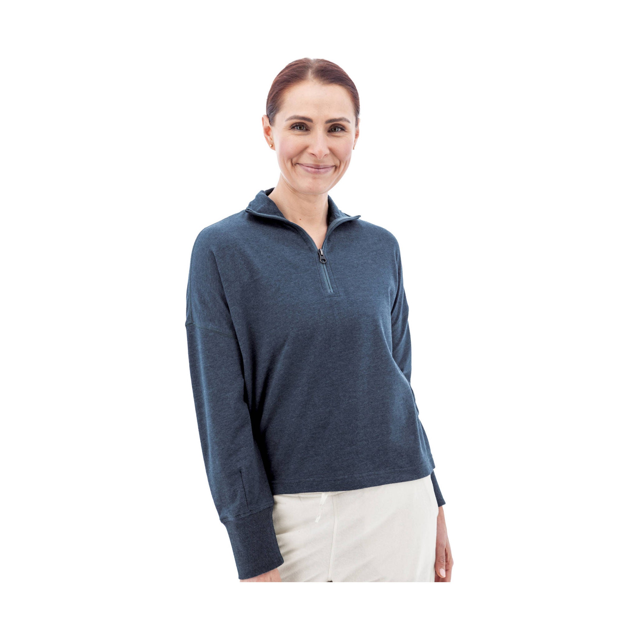 Old Ranch Women's Corina Recycled Quarter Zip Pullover - Midnight Navy by Lenny's Shoe & Apparel