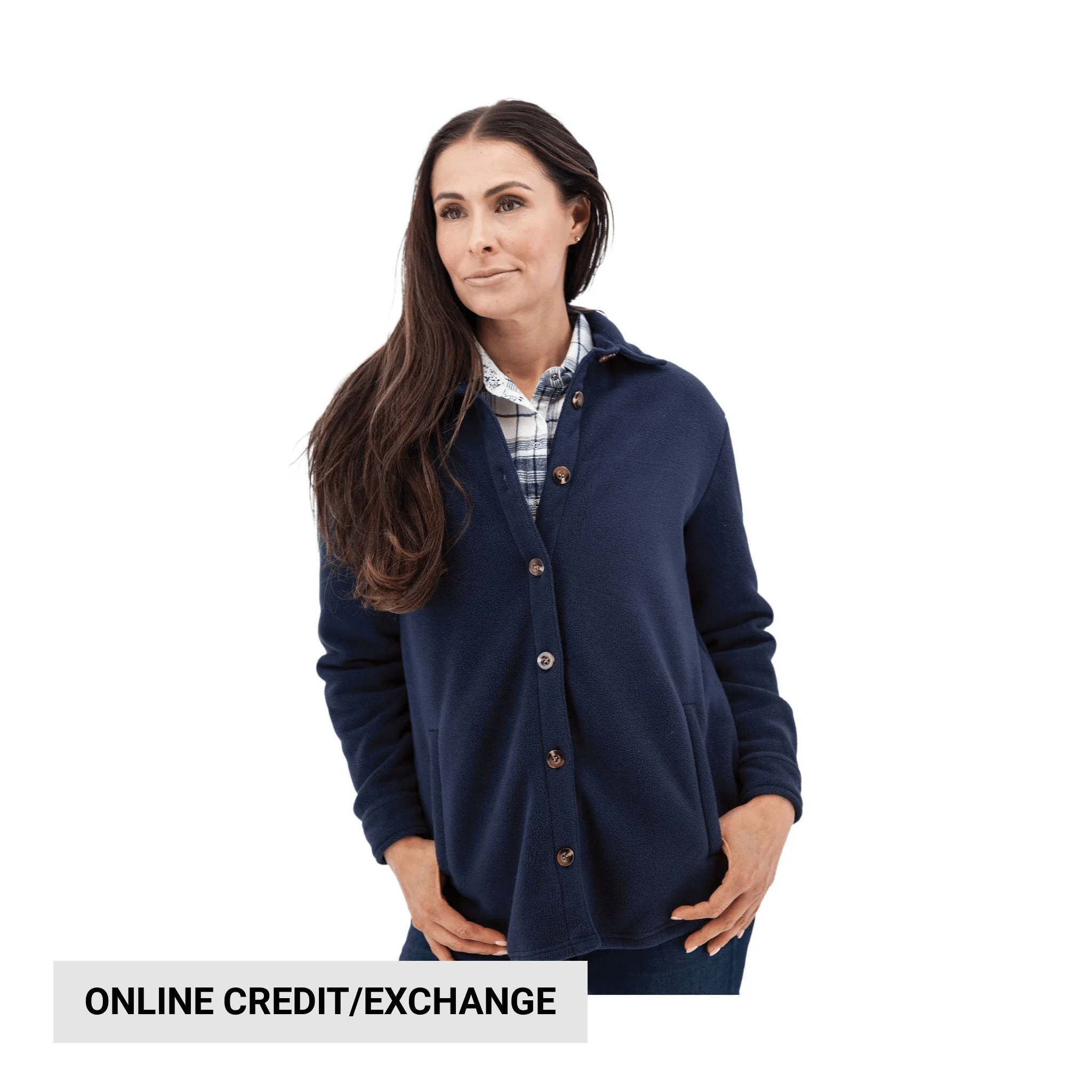 Old Ranch Women's Emery Fleece Shirt Jac - Black Iris by Lenny's Shoe & Apparel