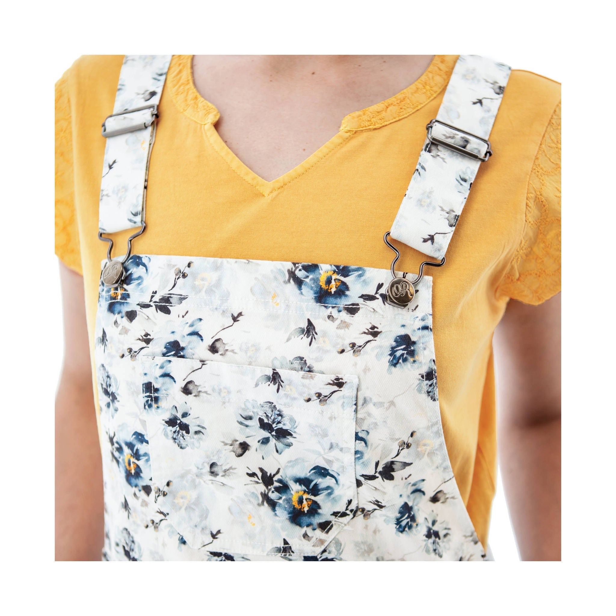 Old Ranch Women's Mabel Overall Short - White Print by Lenny's Shoe & Apparel
