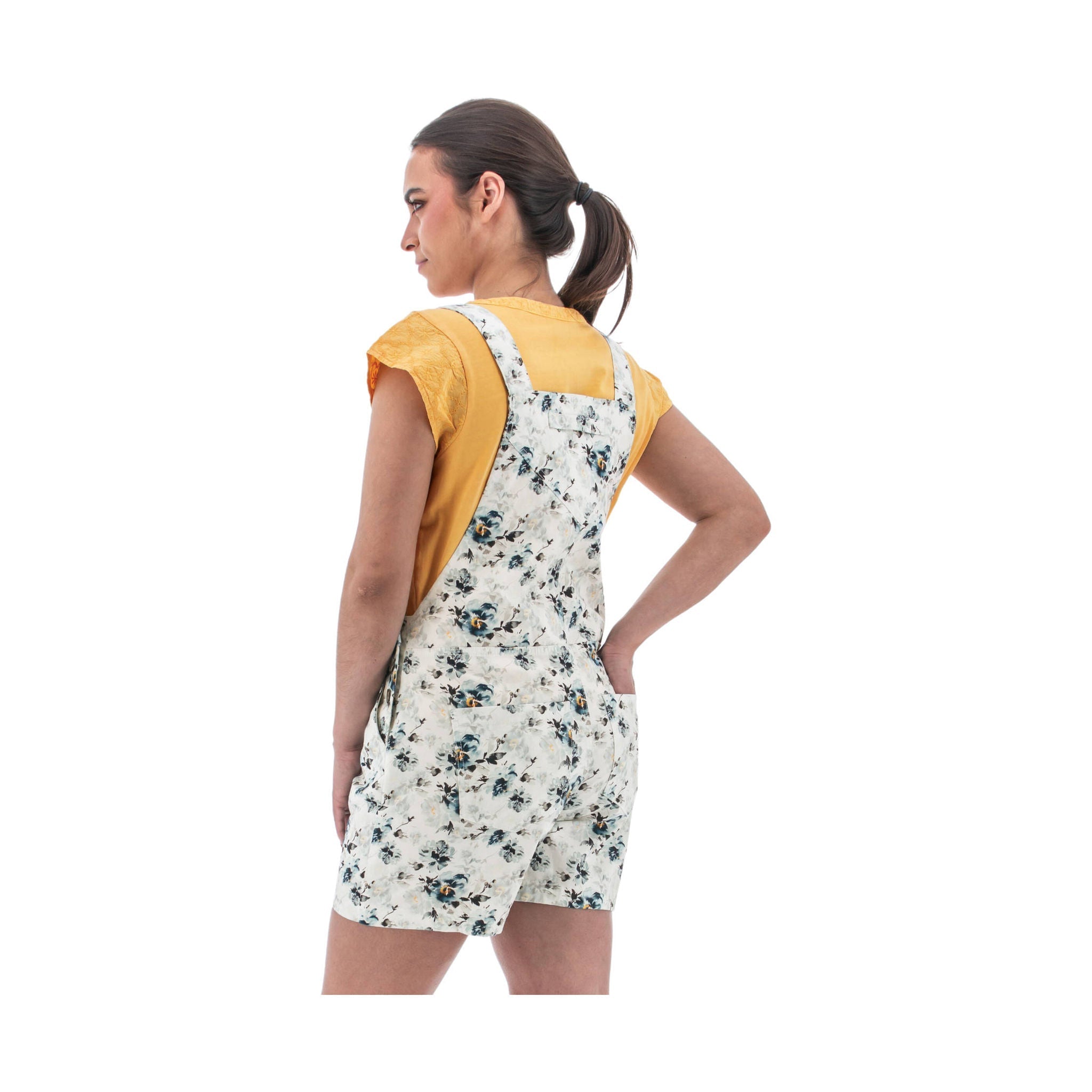 Old Ranch Women's Mabel Overall Short - White Print by Lenny's Shoe & Apparel